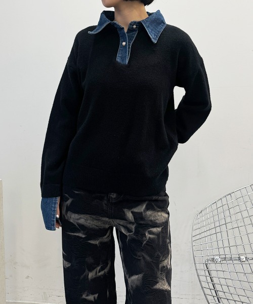 デニムドッキングニット（ニット/セーター）｜SEN TOKYO（セン