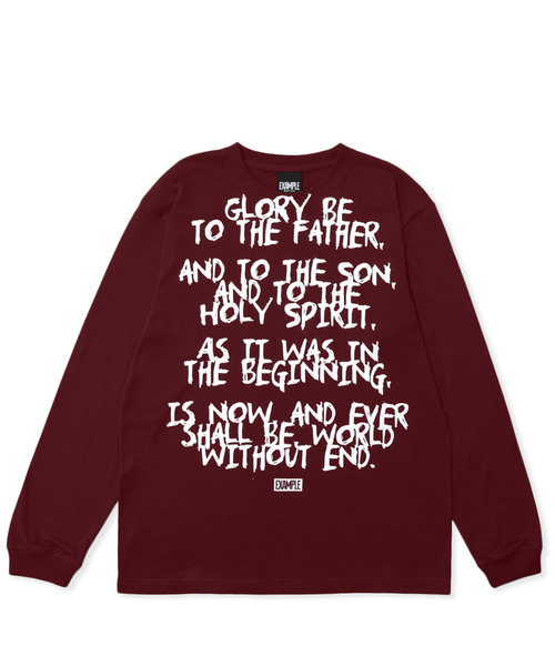 EXAMPLE（エグザンプル）の「EXAMPLE GLORY L/S TEE（Tシャツ/カットソー・メンズ・ブラック/グレー系/ホワイト/バーガンディー・M/L/XL/XXL）」の4枚目の写真