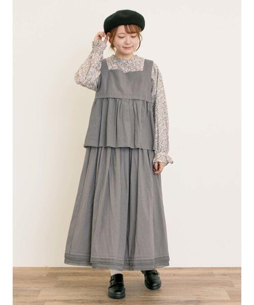 ももみ毎日幸せすぎる♡様　　ゆべしコラボ　ギャザースカートとビスチェ 上下2点 セール】【ゆべし×Samansa Mos2】前後2WAYビスチェ（ベスト）｜Samansa