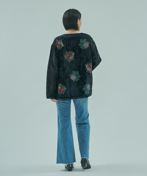 ROSE BUD別注】(INDIA IS BEAUTIFUL)ROSE EMBROIDERY VELVET JACKET
