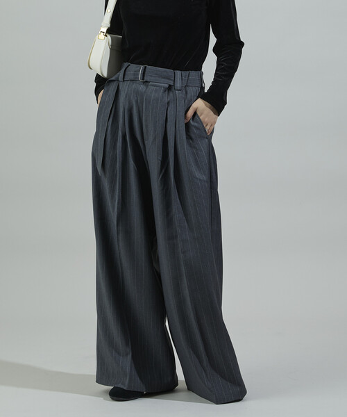 FREAK'S STORE（フリークスストア）の「ベルト付き タックワイドパンツ