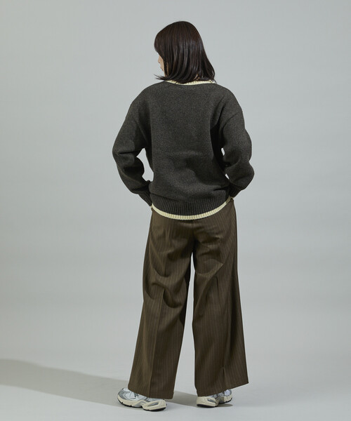 FREAK'S STORE(フリークスストア)の「ベルト付き タックワイドパンツ(スラックス・レディース・ブラック/オリーブ/チャコールグレー・フリ-)」の12枚目の写真