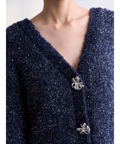 ビジューリボンミドルカーディガン（カーディガン/ボレロ）｜SNIDEL