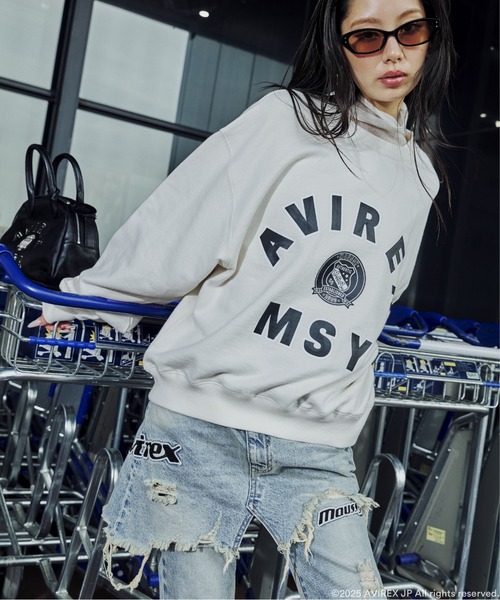 MOUSSY(マウジー)の「《AVIREX×MOUSSY》SWEAT(スウェット・レディース・レッド/グレー/オフホワイト・F)」の3枚目の写真