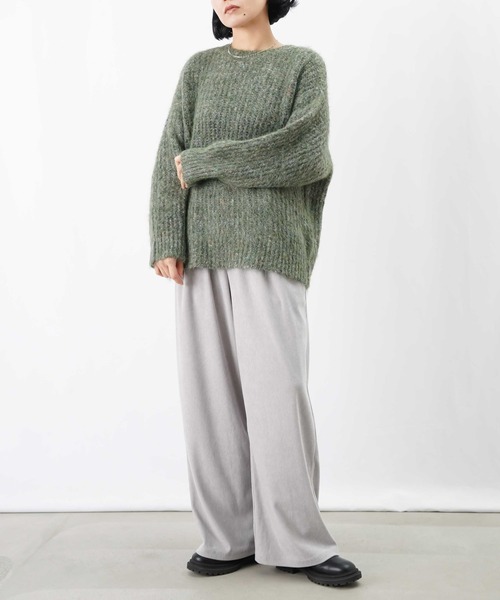 LUCA/LADY LUCK LUCA（ルカ/レディラックルカ）の「LC/LLL MIXヤーン畦編みゆるプルオーバー（ニット/セーター・レディース・グレー/チャコールグレー/カーキ・FREE）」の20枚目の写真