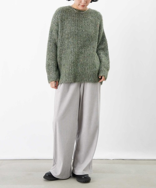 LUCA/LADY LUCK LUCA（ルカ/レディラックルカ）の「LC/LLL MIXヤーン畦編みゆるプルオーバー（ニット/セーター・レディース・グレー/チャコールグレー/カーキ・FREE）」の19枚目の写真