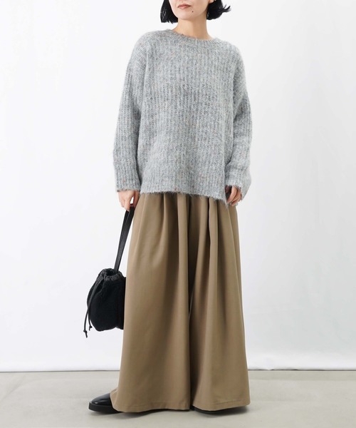 LUCA/LADY LUCK LUCA（ルカ/レディラックルカ）の「LC/LLL MIXヤーン畦編みゆるプルオーバー（ニット/セーター・レディース・グレー/チャコールグレー/カーキ・FREE）」の15枚目の写真