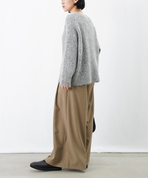 LUCA/LADY LUCK LUCA（ルカ/レディラックルカ）の「LC/LLL MIXヤーン畦編みゆるプルオーバー（ニット/セーター・レディース・グレー/チャコールグレー/カーキ・FREE）」の14枚目の写真