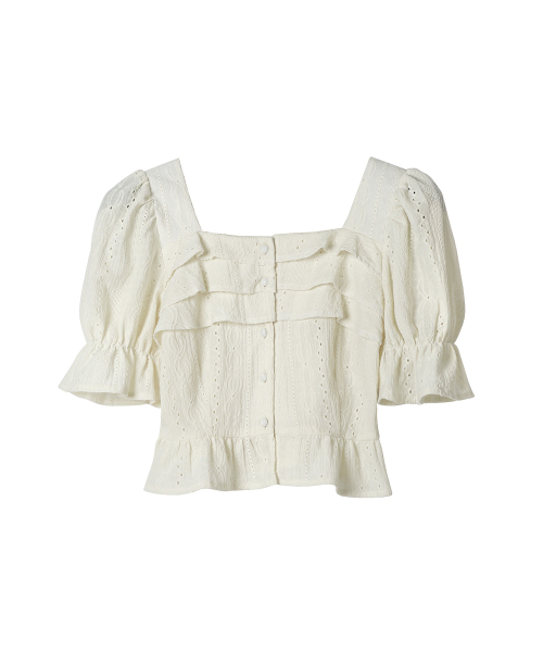AVANDRESS(アバンドレス )の「punching frill blouse IVORY(シャツ/ブラウス・レディース・その他・SMALL/MEDIUM)」の3枚目の写真