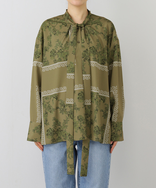 journal standard L'essage（ジャーナルスタンダードレサージュ）の「スカーフプリントボウタイブラウス（シャツ/ブラウス・レディース・カーキ・FREE）」の9枚目の写真
