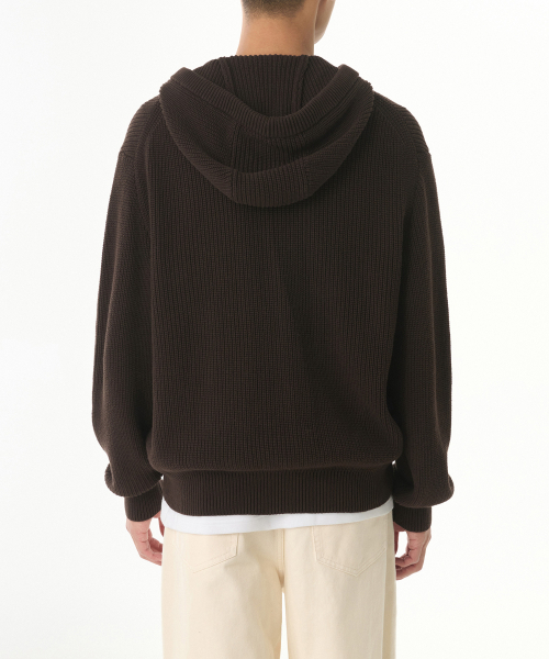 MUSINSA STANDARD（ムシンサスタンダード）の「リブニットフードパーカー [ブラウン]（ニット/セーター・メンズ・その他・LARGE/X-LARGE/XX-LARGE/SMALL/MEDIUM）」の4枚目の写真