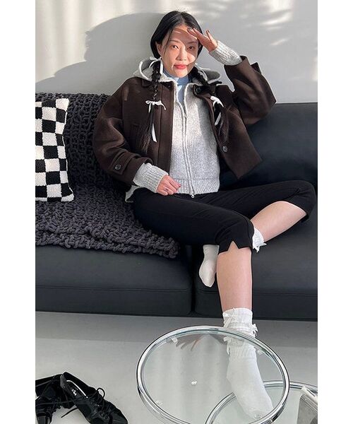 MUSINSA STANDARD WOMAN（ムシンサスタンダードウーマン）の「ウィメンズリブスリムタートルネックニット[スカイブルー]（ニット/セーター・レディース・その他・SMALL/MEDIUM/LARGE/X-SMALL）」の5枚目の写真