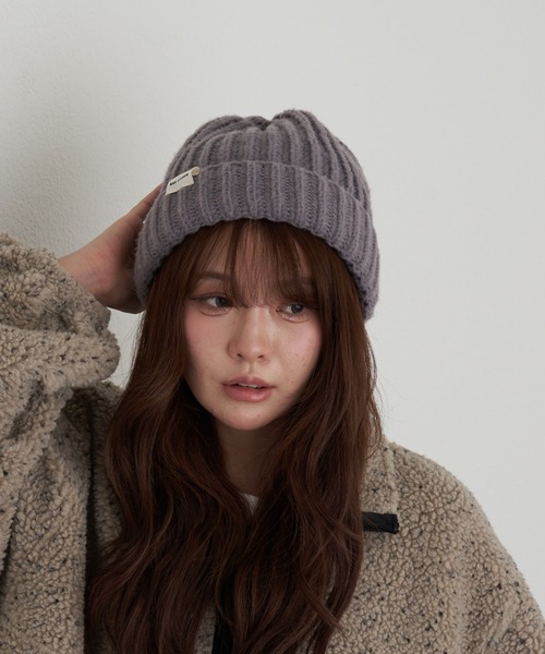 RAY CASSIN（レイカズン）の「リブニット帽（ニットキャップ/ビーニー・レディース・グレー/ブラック/ベージュ・FREE）」の3枚目の写真