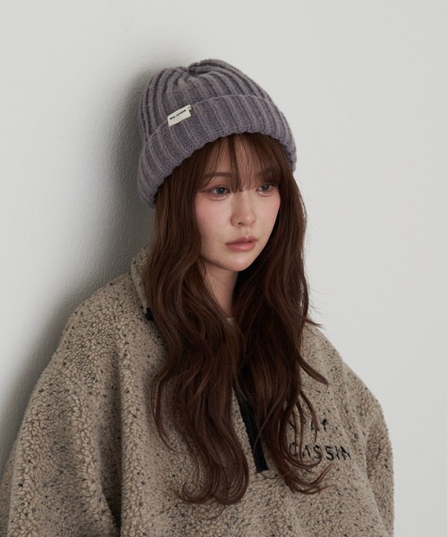 RAY CASSIN（レイカズン）の「リブニット帽（ニットキャップ/ビーニー・レディース・グレー/ブラック/ベージュ・FREE）」の12枚目の写真