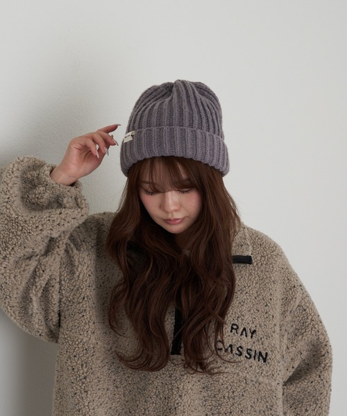 RAY CASSIN（レイカズン）の「リブニット帽（ニットキャップ/ビーニー・レディース・グレー/ブラック/ベージュ・FREE）」の13枚目の写真