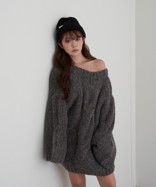 RAY CASSIN（レイカズン）の「リブニット帽（ニットキャップ/ビーニー・レディース・グレー/ブラック/ベージュ・FREE）」の7枚目の写真