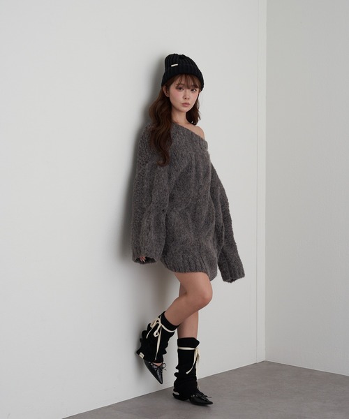 RAY CASSIN（レイカズン）の「リブニット帽（ニットキャップ/ビーニー・レディース・グレー/ブラック/ベージュ・FREE）」の9枚目の写真