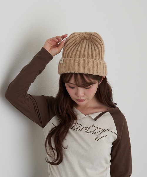 RAY CASSIN（レイカズン）の「リブニット帽（ニットキャップ/ビーニー・レディース・グレー/ブラック/ベージュ・FREE）」の18枚目の写真