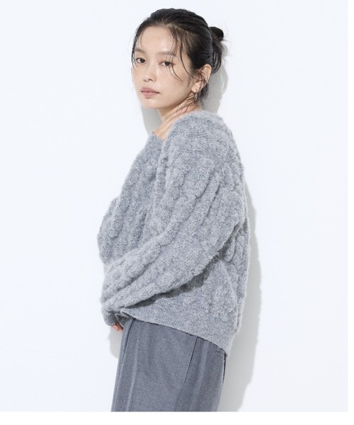 K.T KIYOKO TAKASE(キヨコタカセ)の「パイル編み Vネックカーディガン(カーディガン/ボレロ・レディース・グレー/ベージュ・FREE)」の5枚目の写真