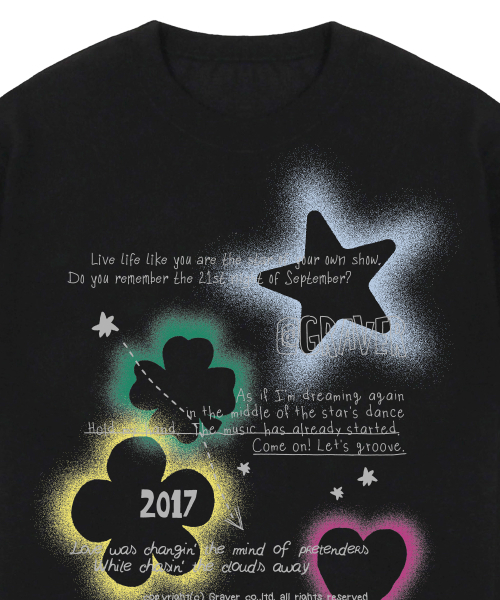 GRAVER（グレーバー）の「[ユニセックス]スプレードゥードル半袖Tシャツ_ブラック（Tシャツ/カットソー・レディース・ブラック・SMALL/MEDIUM/LARGE）」の3枚目の写真