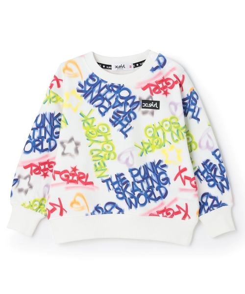X-girl Stages（エックスガールステージス）の「総柄プリント トレーナー（スウェット・キッズ・ライトブルー/カラフル・140cm/130cm/120cm/90cm/100cm/110cm）」の15枚目の写真