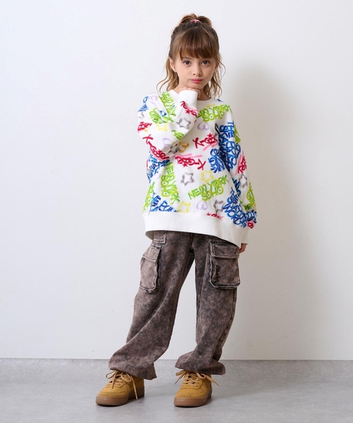 X-girl Stages（エックスガールステージス）の「総柄プリント トレーナー（スウェット・キッズ・ライトブルー/カラフル・140cm/130cm/120cm/90cm/100cm/110cm）」の10枚目の写真