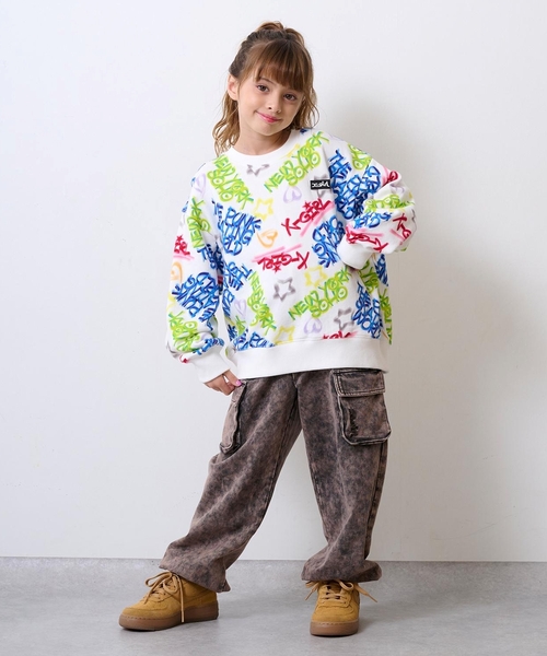 X-girl Stages（エックスガールステージス）の「総柄プリント トレーナー（スウェット・キッズ・ライトブルー/カラフル・140cm/130cm/120cm/90cm/100cm/110cm）」の20枚目の写真