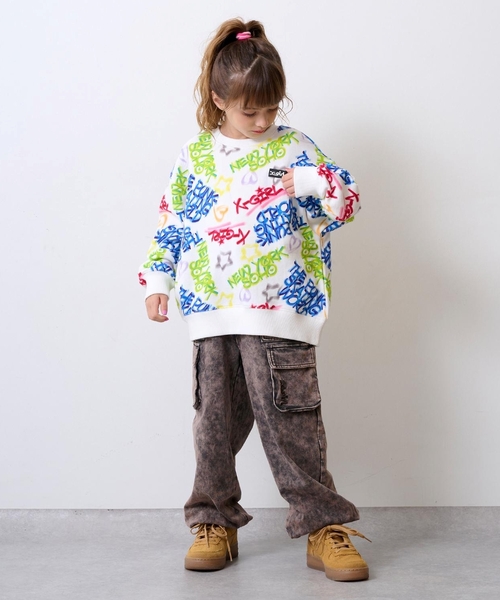 X-girl Stages（エックスガールステージス）の「総柄プリント トレーナー（スウェット・キッズ・ライトブルー/カラフル・140cm/130cm/120cm/90cm/100cm/110cm）」の19枚目の写真