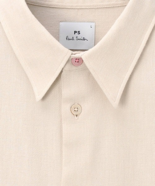 PS Paul Smith(ピーエスポールスミス)の「コットンウールツイル カジュアルシャツ / 252303 687U(シャツ/ブラウス・メンズ・オフホワイト/ブルーグリーン/ブラウン・SMALL/MEDIUM/LARGE/X-LARGE)」の6枚目の写真