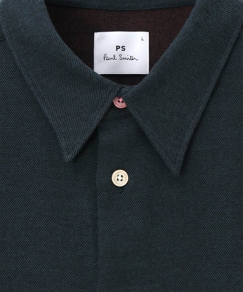 PS Paul Smith(ピーエスポールスミス)の「コットンウールツイル カジュアルシャツ / 252303 687U(シャツ/ブラウス・メンズ・オフホワイト/ブルーグリーン/ブラウン・SMALL/MEDIUM/LARGE/X-LARGE)」の8枚目の写真