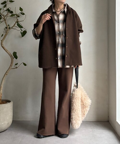 DouDou（ドゥドゥ）の「【WEB限定】セミフレア裏毛パンツ（その他パンツ・レディース・グレー/ブラウン/ブラック・FREE）」の17枚目の写真