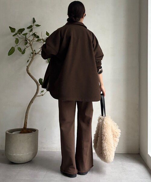 DouDou（ドゥドゥ）の「【WEB限定】セミフレア裏毛パンツ（その他パンツ・レディース・グレー/ブラウン/ブラック・FREE）」の19枚目の写真