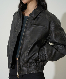 ILLIGO（イリゴ）の「ウォッシュドレザーボンバージャケットブラック（ライダースジャケット）」