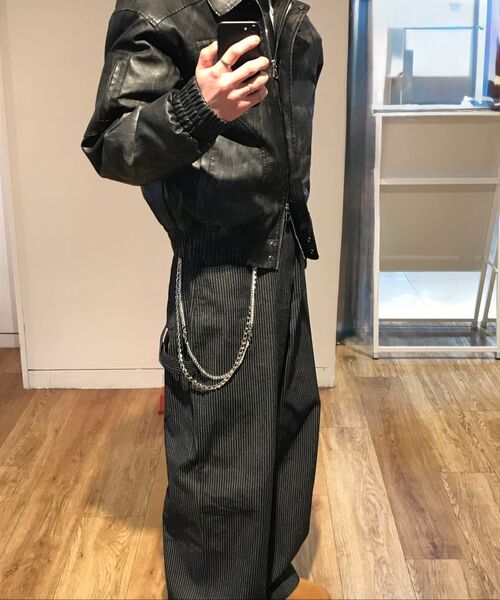 ILLIGO（イリゴ）の「ウォッシュドレザーボンバージャケットブラック（ライダースジャケット・レディース・その他・SMALL/MEDIUM）」の7枚目の写真