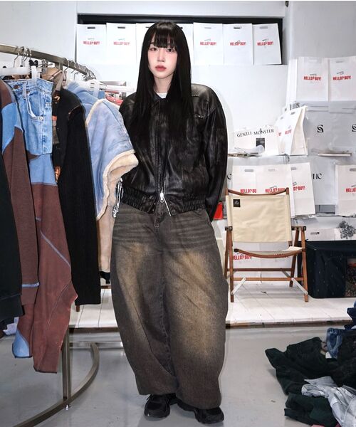ILLIGO（イリゴ）の「ウォッシュドレザーボンバージャケットブラック（ライダースジャケット・レディース・その他・SMALL/MEDIUM）」の12枚目の写真