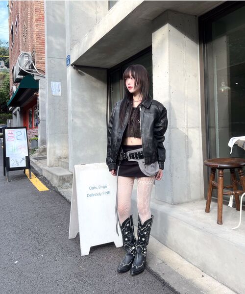 ILLIGO（イリゴ）の「ウォッシュドレザーボンバージャケットブラック（ライダースジャケット・レディース・その他・SMALL/MEDIUM）」の17枚目の写真