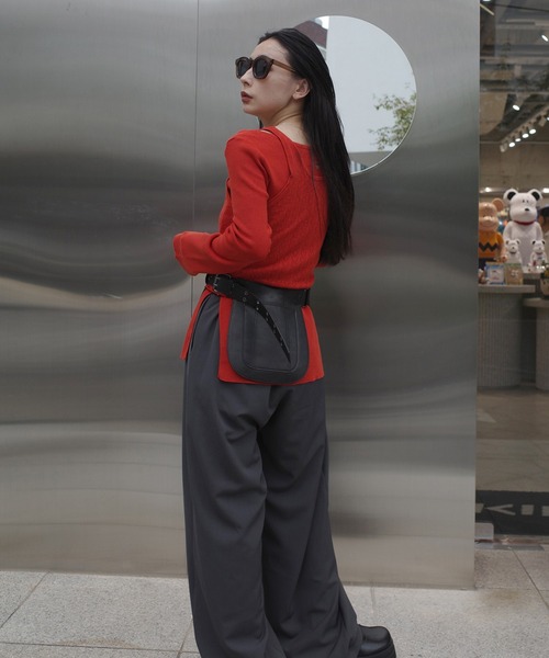 Ameri（アメリ）の「HEART TANK KNIT SET TOP（Tシャツ/カットソー・レディース・ホワイト/オレンジ/グレー・FREE）」の8枚目の写真