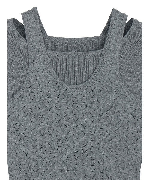 Ameri（アメリ）の「HEART TANK KNIT SET TOP（Tシャツ/カットソー・レディース・ホワイト/オレンジ/グレー・FREE）」の20枚目の写真