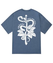 KTPN0007 スネークピグメント半袖Tシャツ - ブルー