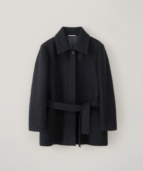 BLANKROOM HER(ブランクルームウーマン)の「ヘアリーベルトハーフコート_DEEP NAVY(チェスターコート・レディース・その他・0/1)」の1枚目の写真