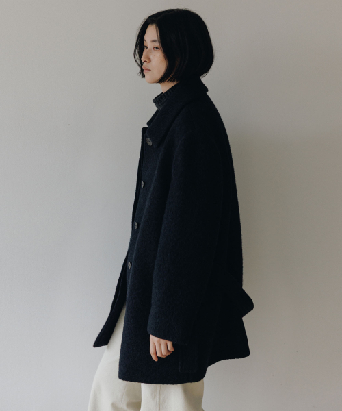 BLANKROOM HER(ブランクルームウーマン)の「ヘアリーベルトハーフコート_DEEP NAVY(チェスターコート・レディース・その他・0/1)」の5枚目の写真