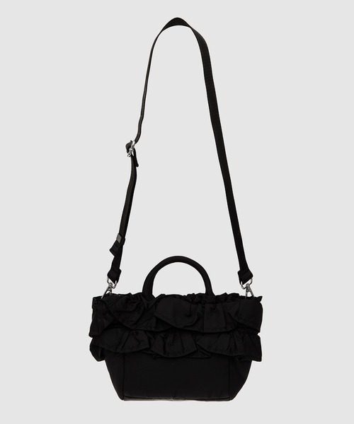 GANNI（ガニー）の「Mini Shopper Ruffle（ショルダーバッグ・レディース・ブラック・ONE SIZE）」の2枚目の写真