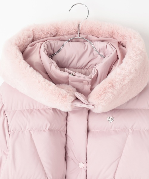 mezzo piano Junior（メゾピアノジュニア）の「【撥水】暖かファーフーディリサイクルダウンブルゾン（ダウンジャケット/コート・キッズ・ピンク/ブラック/アイボリー・L:160cm/S:140cm/M:150cm）」の19枚目の写真