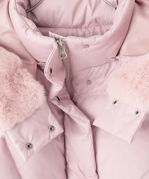 mezzo piano Junior（メゾピアノジュニア）の「【撥水】暖かファーフーディリサイクルダウンブルゾン（ダウンジャケット/コート・キッズ・ピンク/ブラック/アイボリー・L:160cm/S:140cm/M:150cm）」の16枚目の写真