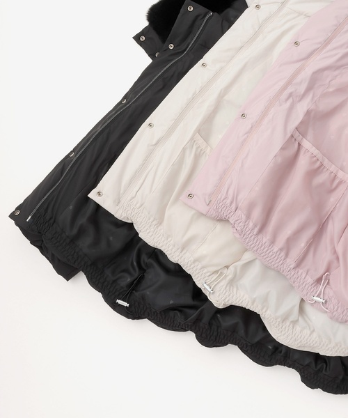 mezzo piano Junior（メゾピアノジュニア）の「【撥水】暖かファーフーディリサイクルダウンブルゾン（ダウンジャケット/コート・キッズ・ピンク/ブラック/アイボリー・L:160cm/S:140cm/M:150cm）」の12枚目の写真