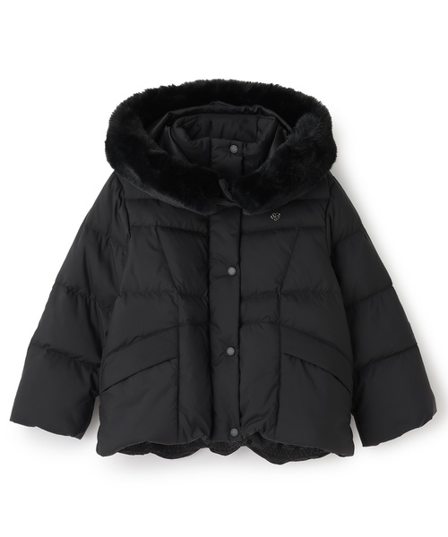 mezzo piano Junior（メゾピアノジュニア）の「【撥水】暖かファーフーディリサイクルダウンブルゾン（ダウンジャケット/コート・キッズ・ピンク/ブラック/アイボリー・L:160cm/S:140cm/M:150cm）」の5枚目の写真