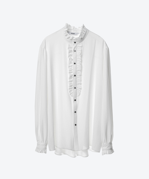 UNTAGE（アンテージ）の「ビクトリアンラッフルフラケットブラウス[ホワイト(MAN)]_UTS-FS08（シャツ/ブラウス・メンズ・その他・FREE）」の4枚目の写真