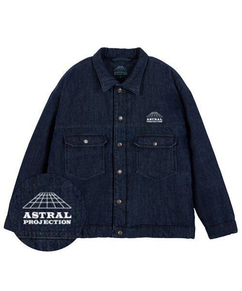 ASTRAL PROJECTION(アストラルプロジェクション)の「シグニチャーロゴオーバーサイズトラッカージャケット_デニム(ダウンジャケット/コート・メンズ・その他・LARGE/MEDIUM/X-LARGE)」の1枚目の写真