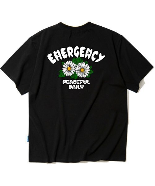 TRIPSHION(トリップション)の「ダブルデイジーフラワーグラフィックTシャツ - ブラック(Tシャツ/カットソー・メンズ・その他・LARGE/MEDIUM/X-LARGE)」の1枚目の写真