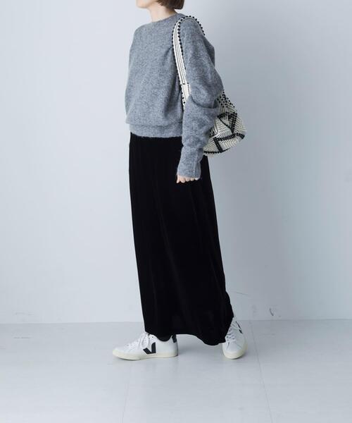 かぐれ(カグレ)の「レーヨンシルクベルベットスカート(スカート・レディース・ブラック・FREE)」の2枚目の写真